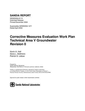 Corrective measures evaluation work plan : Technical Area V Groundwater : revision 0.