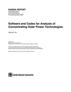 Software and codes for analysis of concentrating solar power technologies.