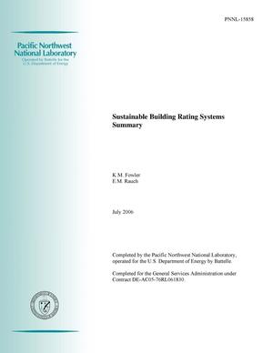 Sustainable Building Rating Systems Summary