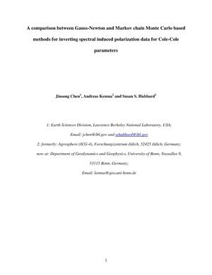 A comparison between Gauss-Newton and Markov chain Monte Carlo basedmethods for inverting spectral induced polarization data for Cole-Coleparameters