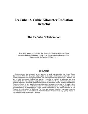 IceCube: A Cubic Kilometer Radiation Detector