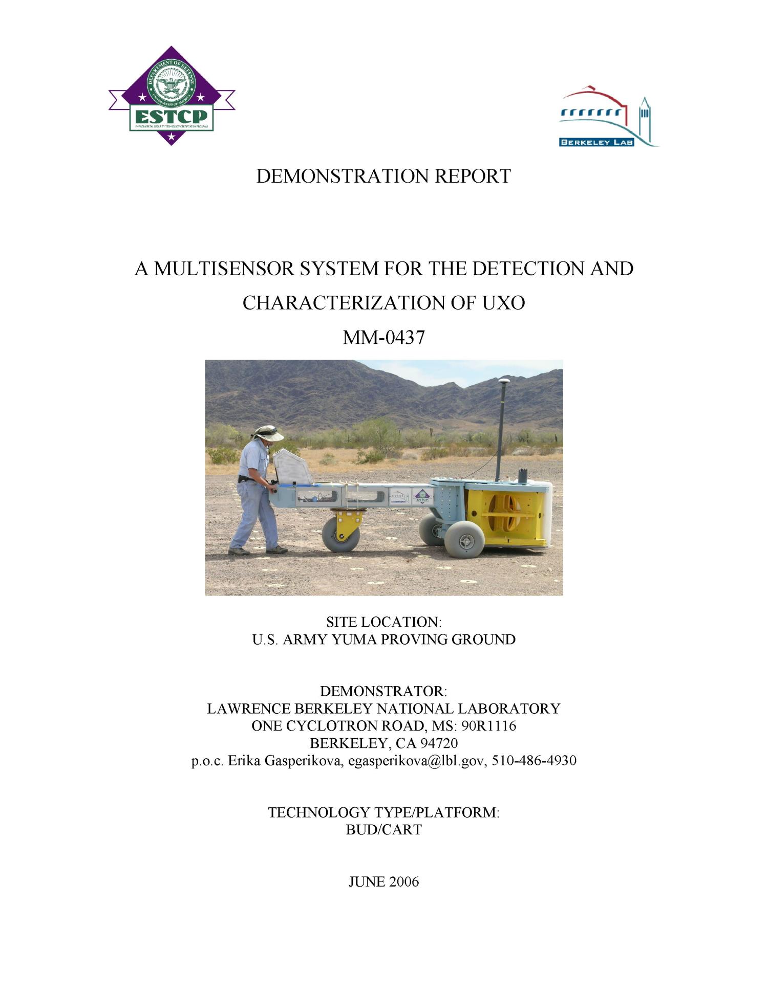 A multisensor system for detection and characterization of UXO(MM-0437) - Demonstration Report
                                                
                                                    [Sequence #]: 1 of 59
                                                