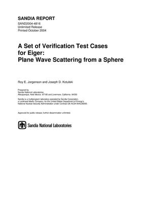 A set of verification test cases for Eiger : plane wave scattering from a sphere.