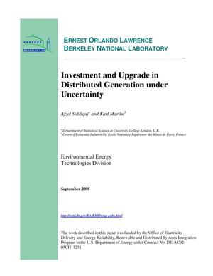Investment and Upgrade in Distributed Generation under Uncertainty