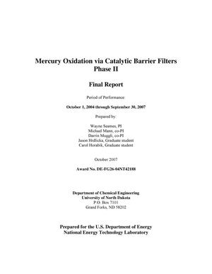 Mercury Oxidation via Catalytic Barrier Filters Phase II