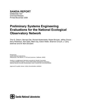 Preliminary systems engineering evaluations for the National Ecological Observatory Network.