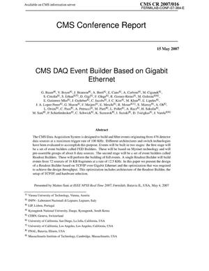 CMS DAQ event builder based on Gigabit Ethernet
