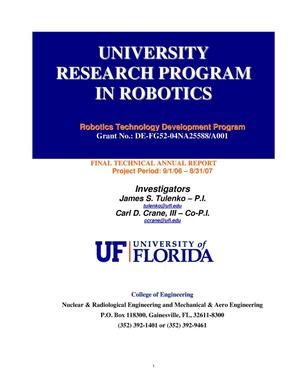 University Research Program in Robotics - "Technologies for Micro-Electrical-Mechanical Systems in directed Stockpile Work (DSW) Radiation and Campaigns", Final Technical Annual Report, Project Period 9/1/06 - 8/31/07