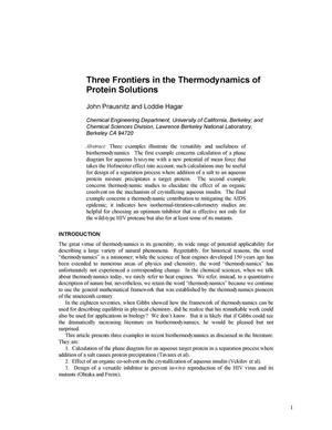 Three Frontiers in the Thermodynamics of Protein Solutions