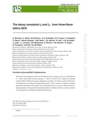 The decay constants f(B) and f(D+) from three-flavor lattice QCD