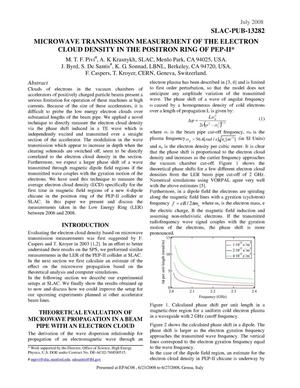 Microwave Transmission Measurements of the Electron Cloud Density In The Positron Ring of PEP-II