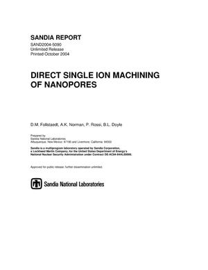 Direct single ion machining of nanopores.