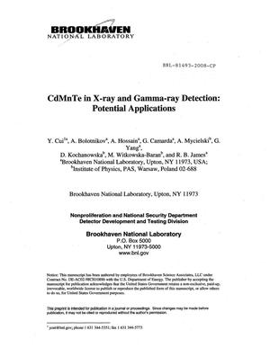 CdMnTe in X-ray and Gamma-ray Detection: Potential Applications