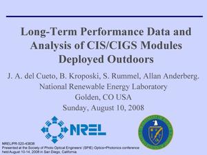 Long-Term Performance Data and Analysis of CIS/CIGS Modules Deployed Outdoors