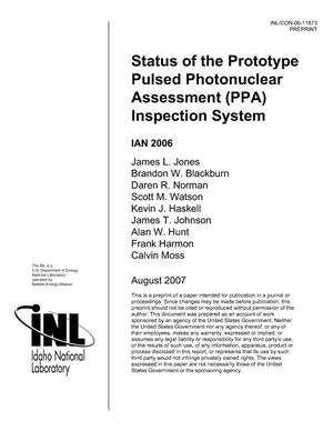 Status of the Prototype Pulsed Photonuclear Assessment (PPA) Inspection System