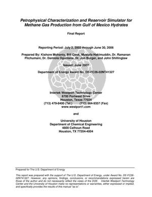Petrophysical Characterization and Reservoir Simulator for Methane Gas Production from Gulf of Mexico Hydrates