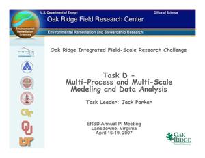Oak Ridge Integrated Field-Scale Research Challenge:Task D -Multi-Process and Multi-Scale Modeling and Data Analysis