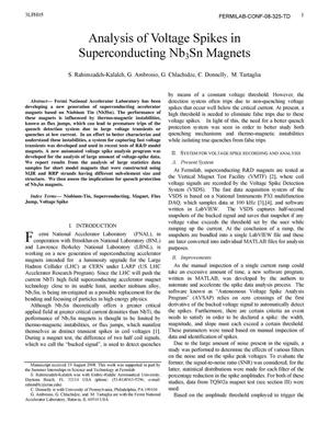 Analysis of voltage spikes in superconducting Nb3Sn magnets