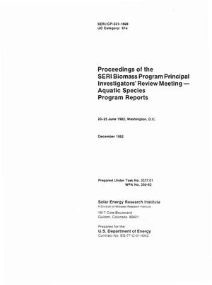 Proceedings of the SERI Biomass Program Principal Investigators' Review Meeting: Aquatic Species Program Reports; 23-25 June 1982, Washington, DC