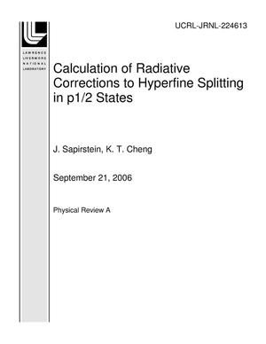 Calculation of Radiative Corrections to Hyperfine Splitting in p1/2 States