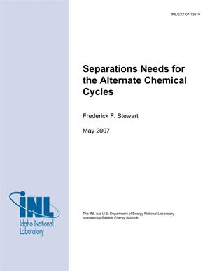 Separations Needs for the Alternate Chemical Cycles