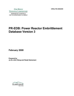 Primary view of object titled 'PR-EDB: Power Reactor Embrittlement Database - Version 3'.