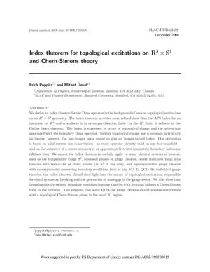 Index Theorem for Topological Excitations on R^3 \times S^1 and Chern-Simons Theory