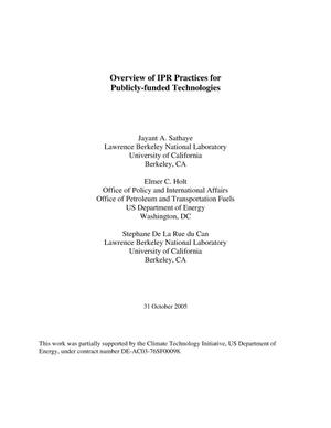 Overview of IPR Practices for Publicly-funded Technologies