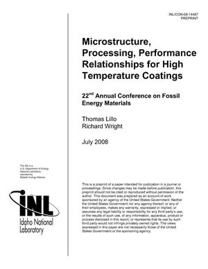 Microstructure, Processing, Performance Relationships for High Temperature Coatings
