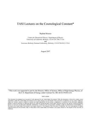 TASI Lectures on the cosmological constant