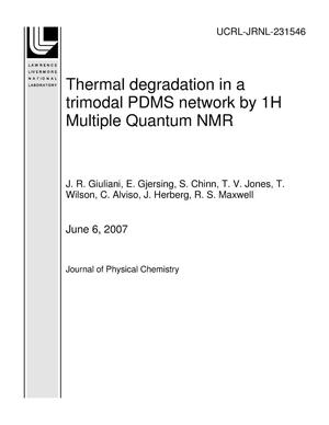 Thermal degradation in a trimodal PDMS network by 1H Multiple Quantum NMR