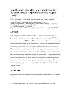Least Squares Magnetic-Field Optimization for Portable Nuclear Magnetic Resonance Magnet Design