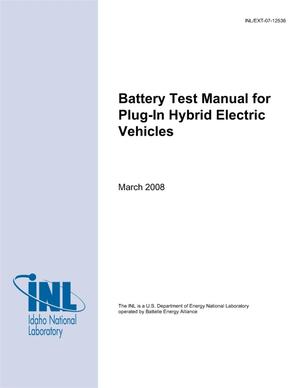 Battery Test Manual For Plug-In Hybrid Electric Ve
