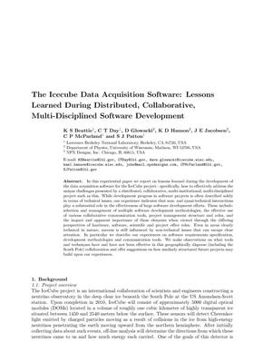The IceCube Data Acquisition Software: Lessons Learned during Distributed, Collaborative, Multi-Disciplined Software Development.