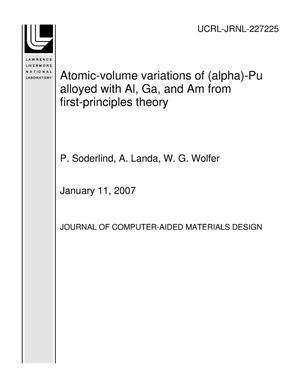 Atomic-volume variations of (alpha)-Pu alloyed with Al, Ga, and Am from first-principles theory