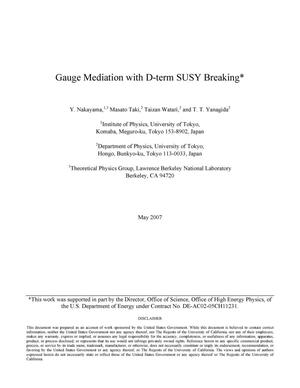 Gauge mediation with D-term SUSY breaking