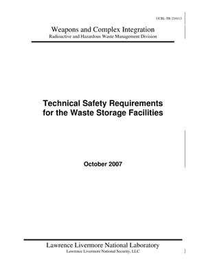 Technical Safety Requirements for the Waste Storage Facilities
