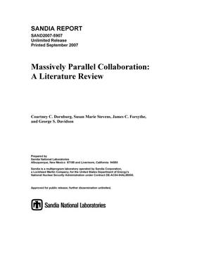 Massively parallel collaboration : a literature review.