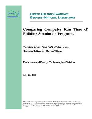 Comparing Computer Run Time of Building Simulation Programs