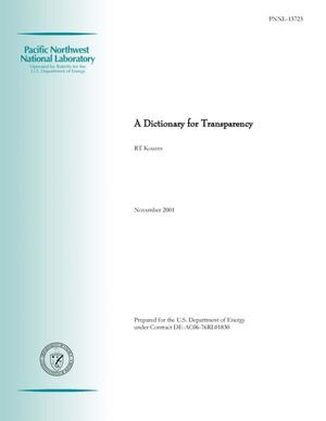 A Dictionary for Transparency