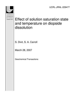Effect of solution saturation state and temperature on diopside dissolution