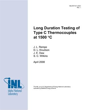 Long Duration Testing of Type C Thermocouples at 1500 °C