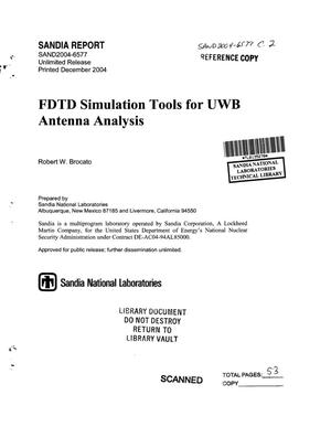 FDTD simulation tools for UWB antenna analysis.