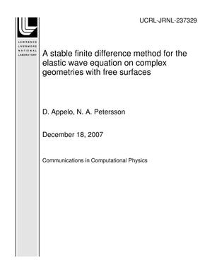 A stable finite difference method for the elastic wave equation on complex geometries with free surfaces