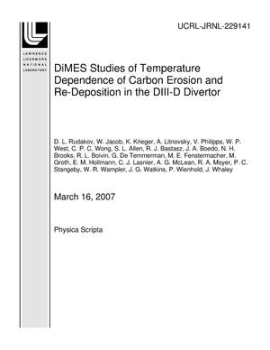 DiMES Studies of Temperature Dependence of Carbon Erosion and Re-Deposition in the DIII-D Divertor