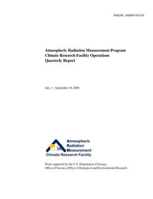 Atmospheric Radiation Measurement Program Climate Research Facility Operations Quarterly Report July 1 – September 30, 2008