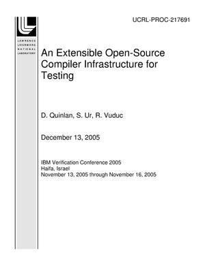 An Extensible Open-Source Compiler Infrastructure for Testing
