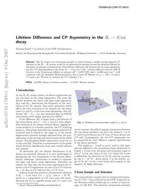 Lifetime Difference and CP Asymmetry in the Bs -> J/psi phi decay