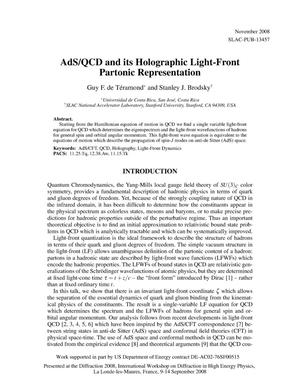 AdS/QCD and Its Holographic Light-Front Partonic Representation