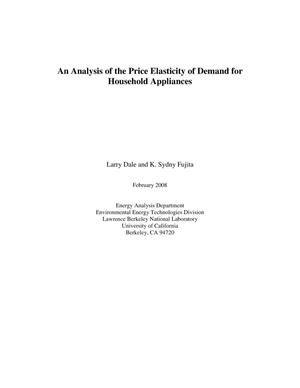 An Analysis of the Price Elasticity of Demand for Household Appliances